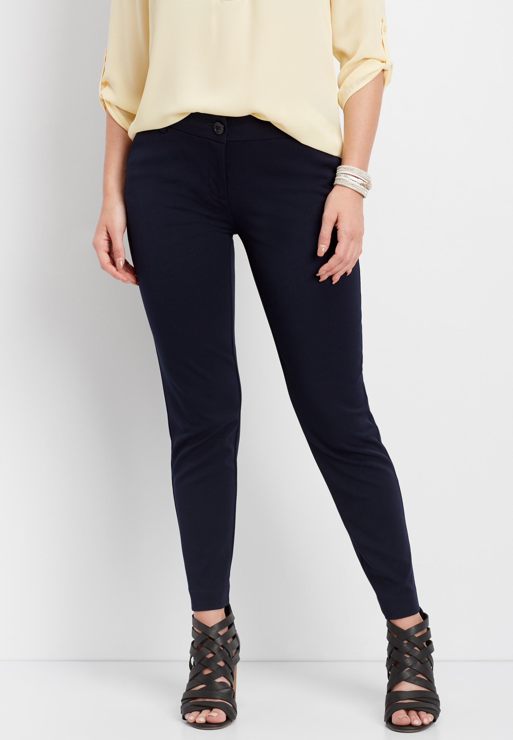 navy skinny ankle dress pant