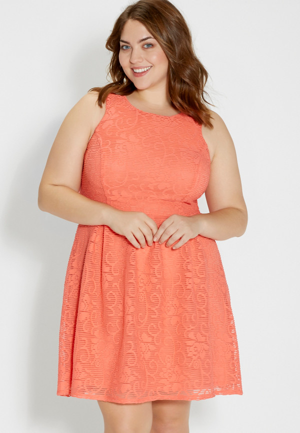 plus size floral dress with texture | maurices