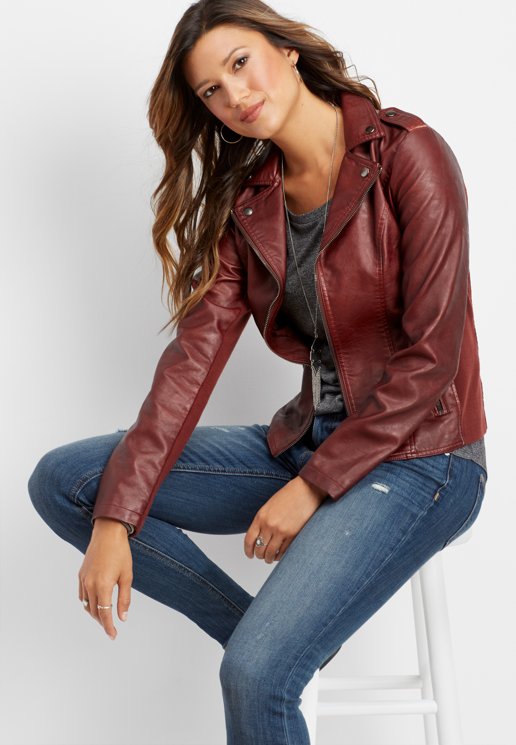 Maurices Women's Perfect Faux Leather Moto Jacket