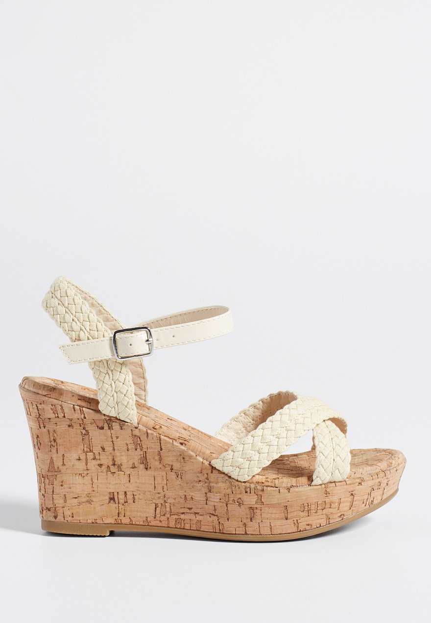 Bella woven wedge in natural | maurices