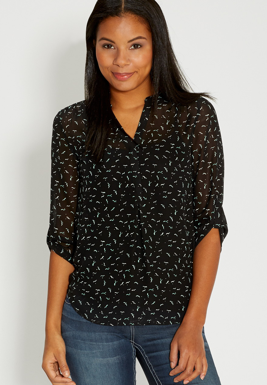 the perfect blouse in bird print | maurices