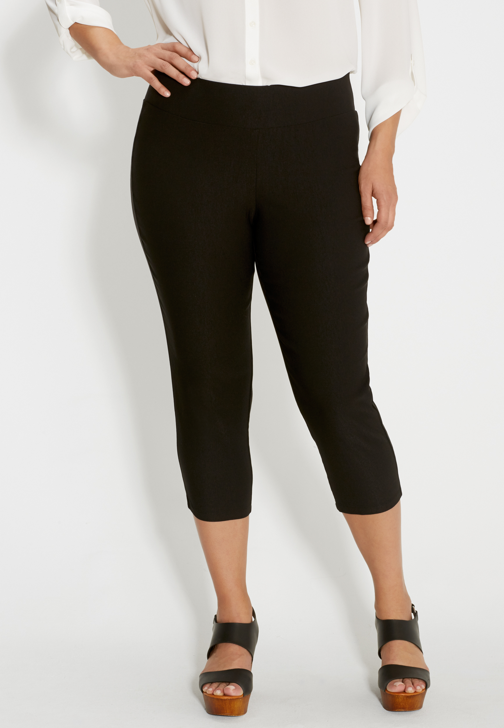the plus size pull on bengaline capri | maurices