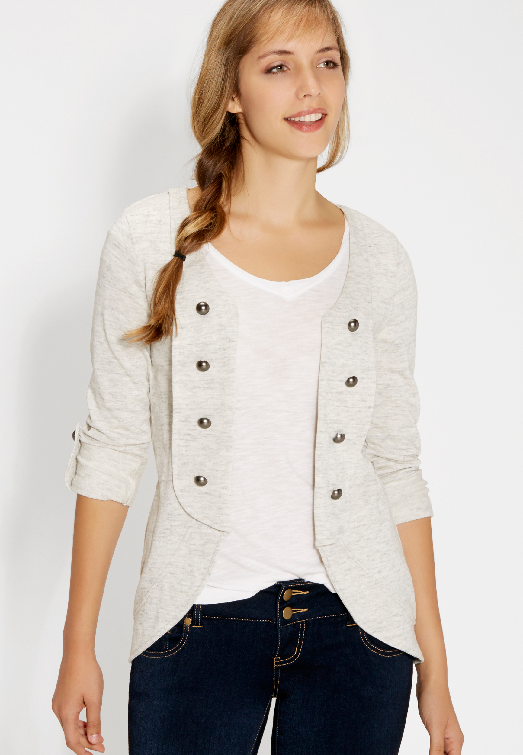 heathered military cardigan | maurices