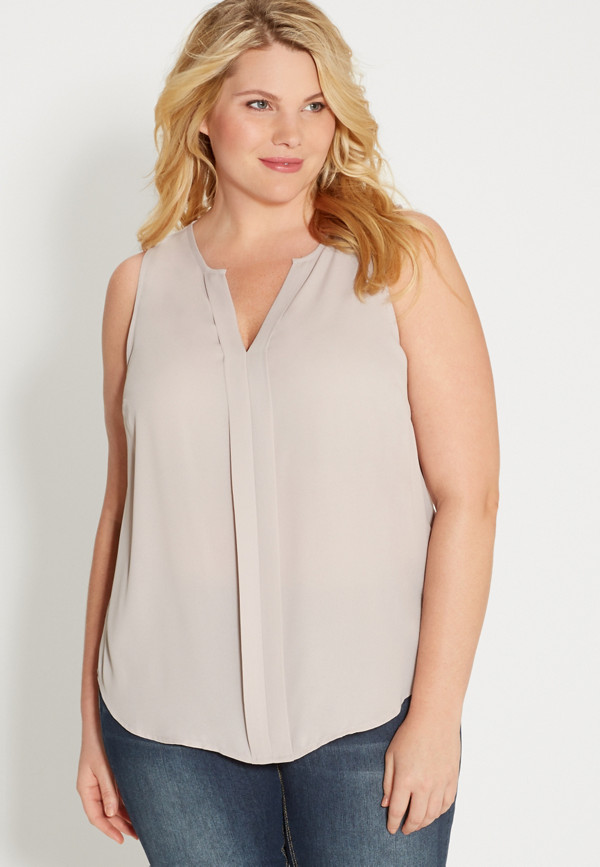 the perfect plus size sleeveless blouse in storm cloud | maurices