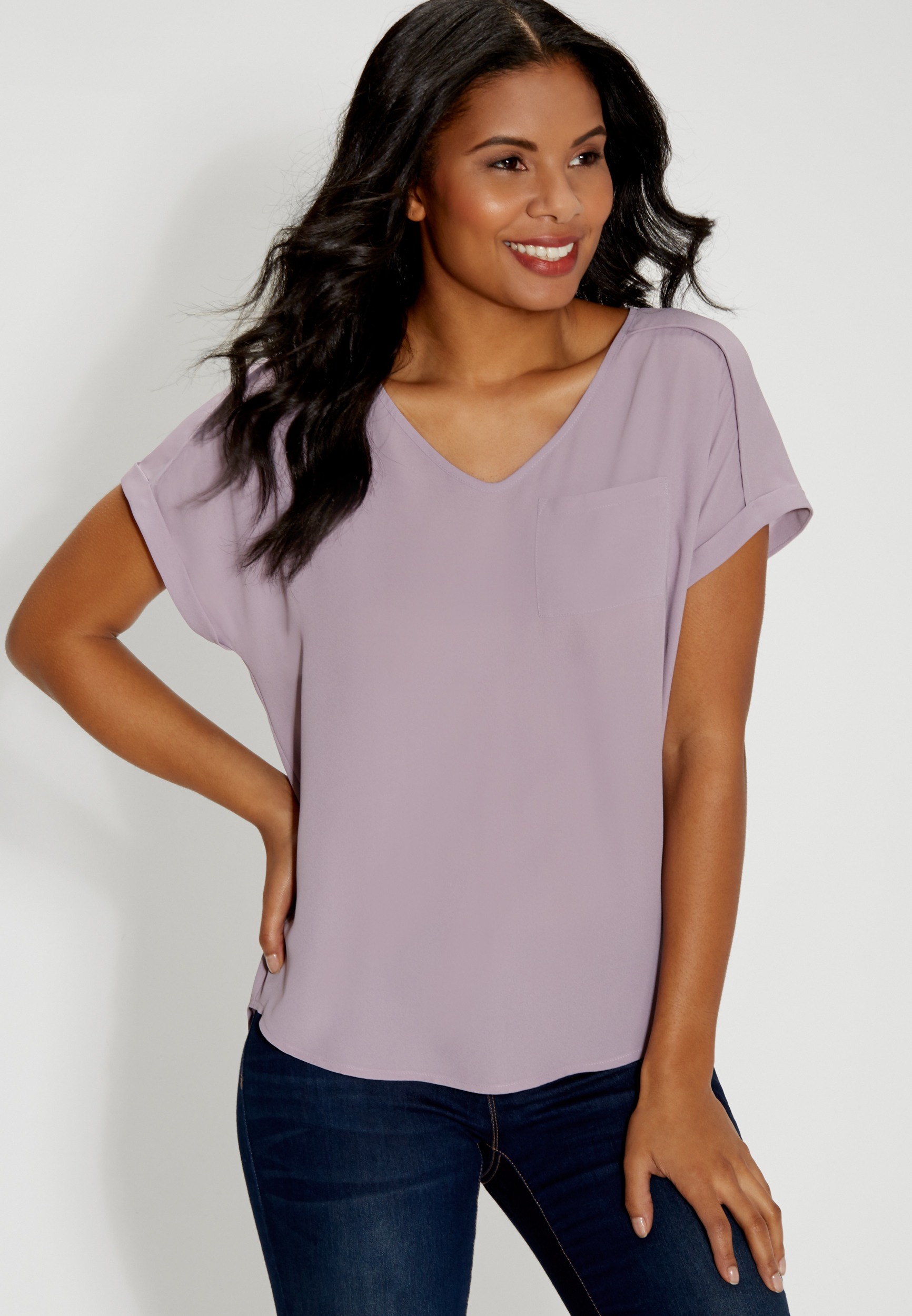 solid dolman blouse with pocket | maurices