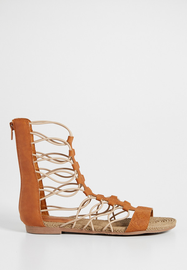 Braxton etched faux leather gladiator sandal | maurices