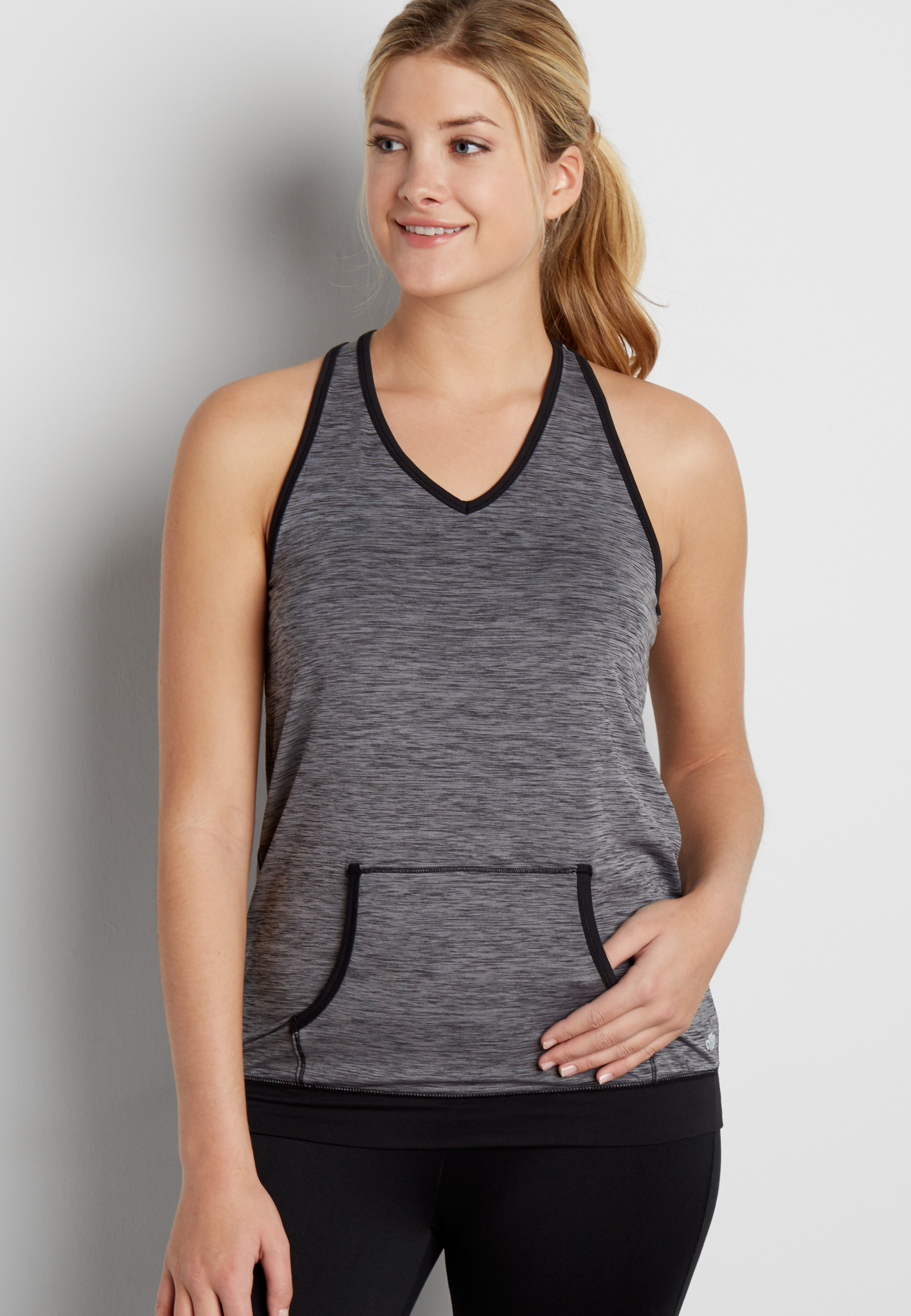 spacedye racerback tank with pocket | maurices