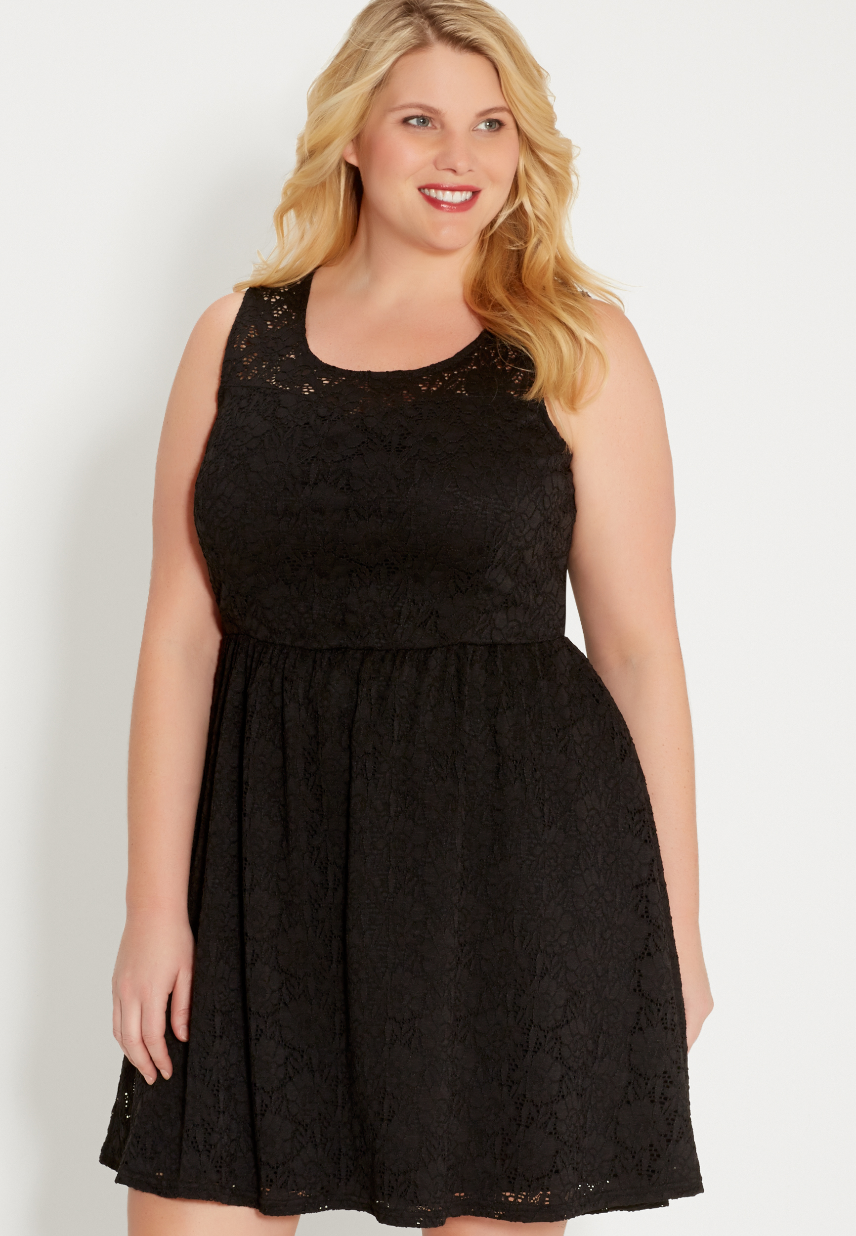 plus size floral lace dress with keyhole back | maurices