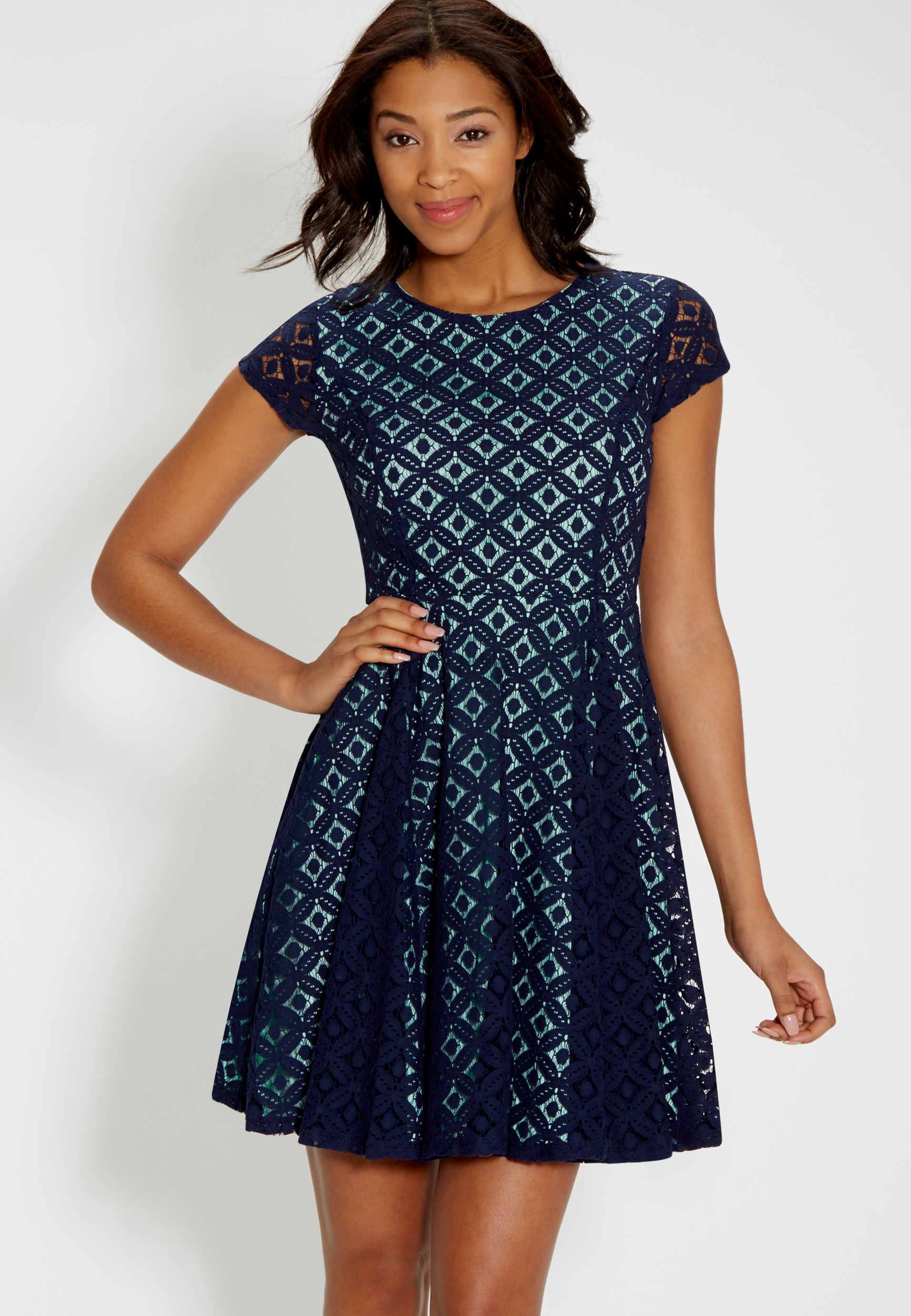 lacy dress with mint lining | maurices