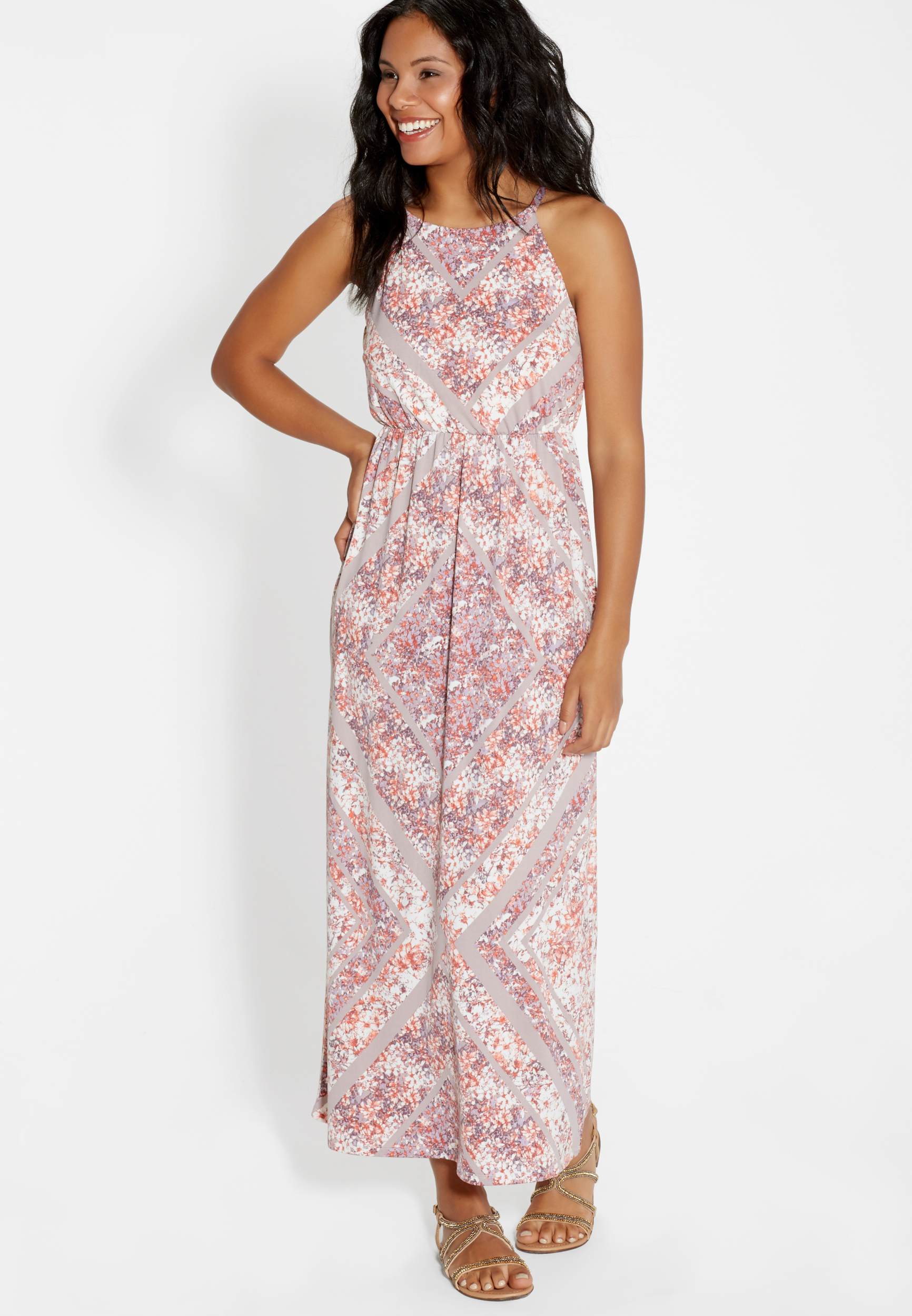 maxi dress in floral print | maurices