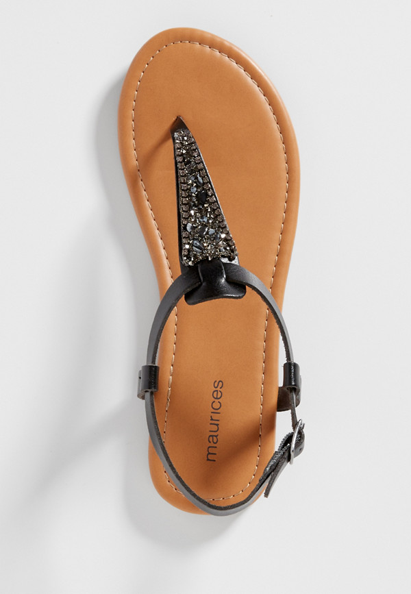 Audrey rhinestone and rock embellished sandal | maurices
