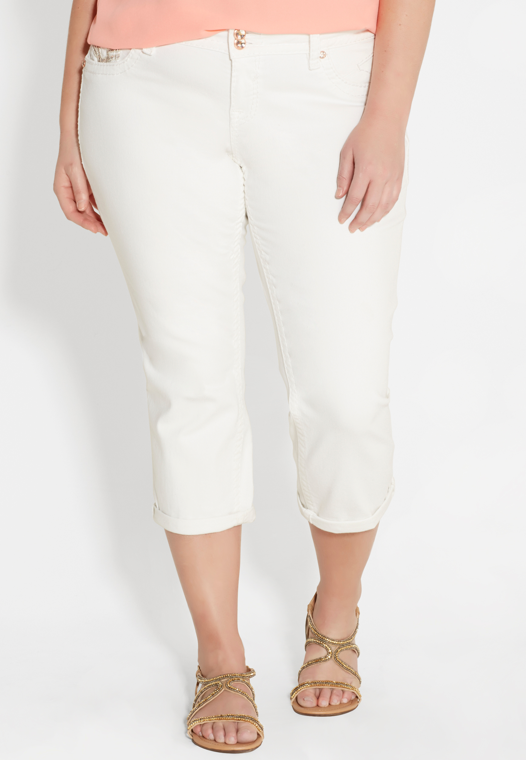 Vigoss® plus size capri in white maurices