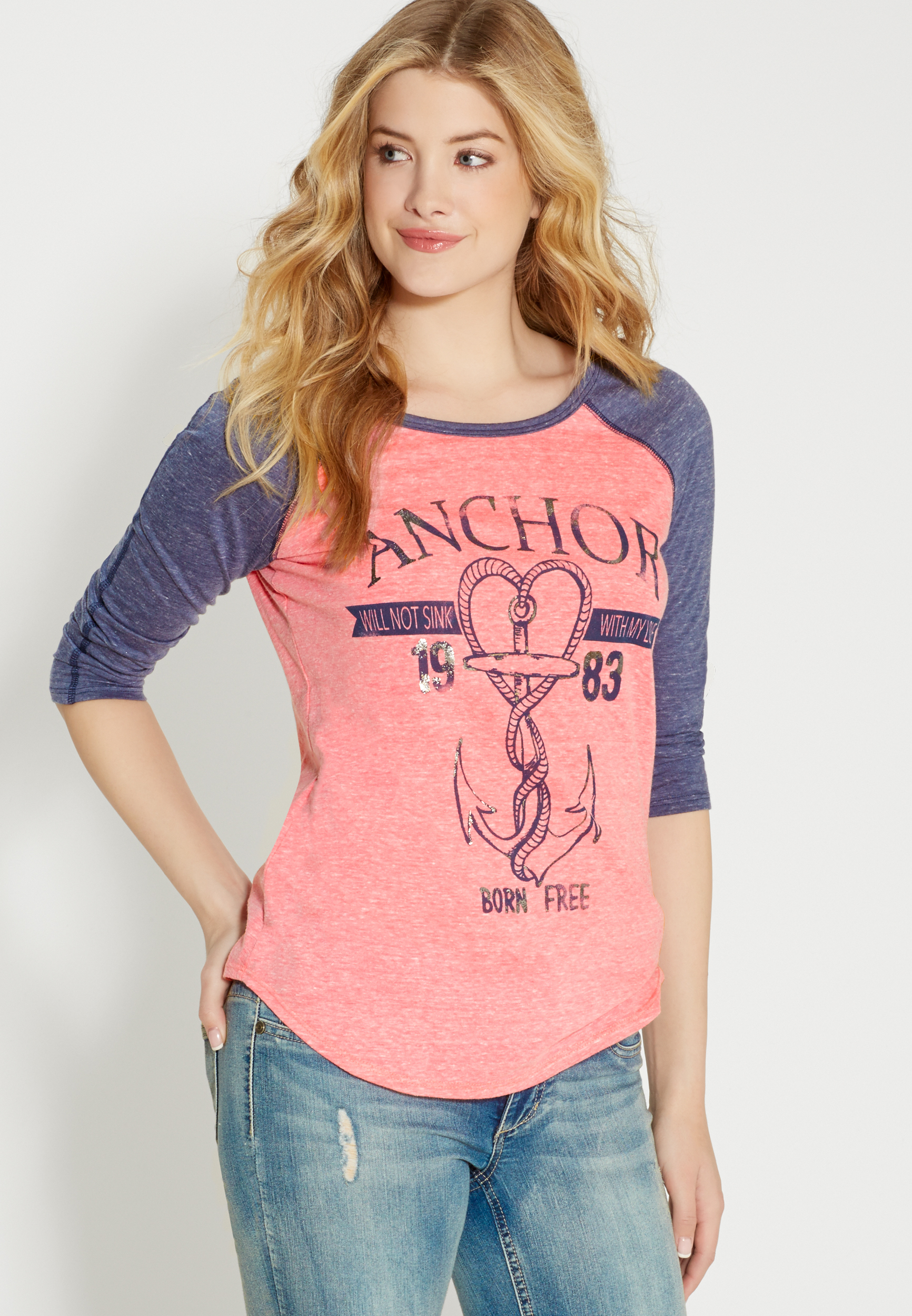 baseball tee with anchor graphic maurices