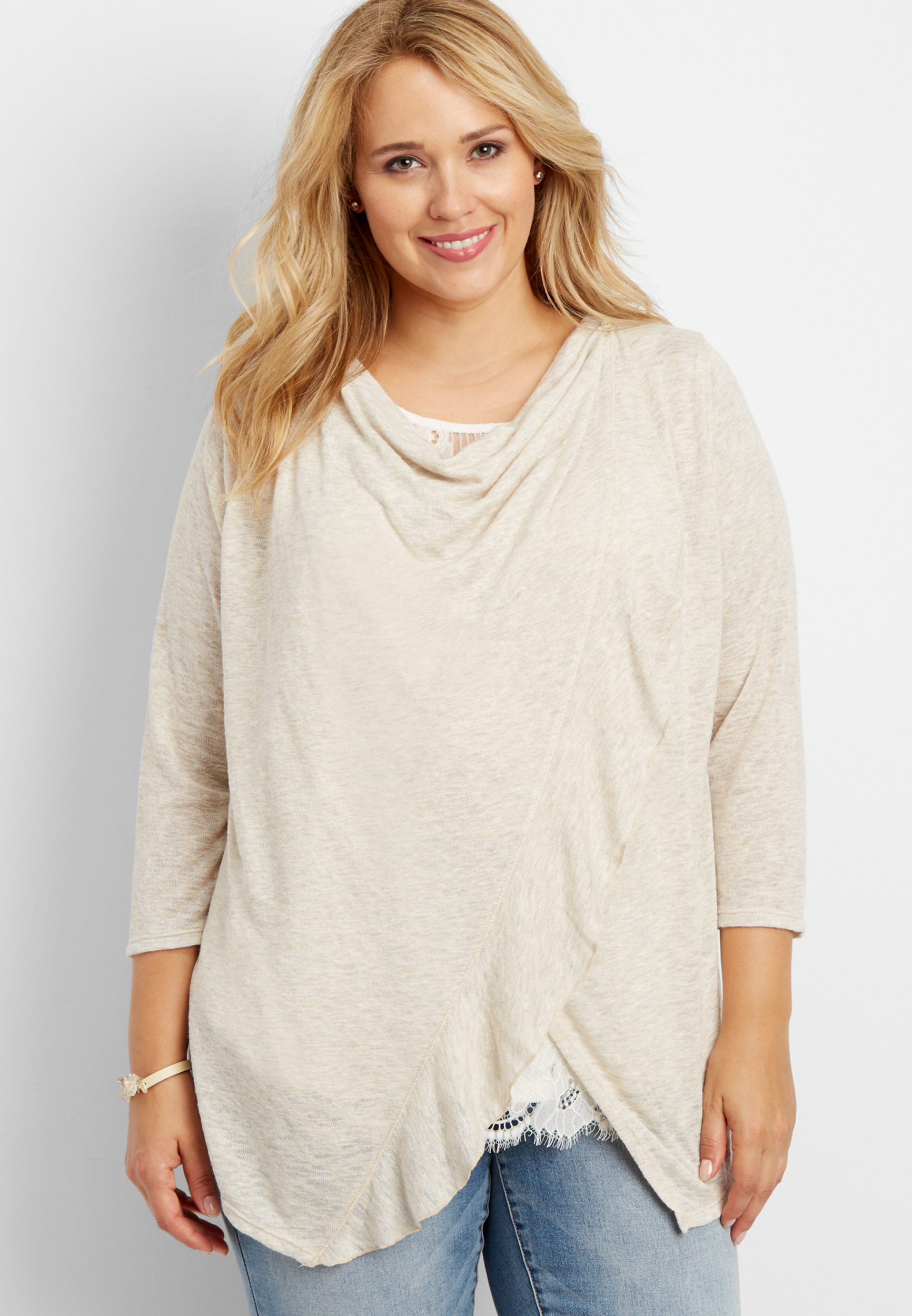 plus size asymmetrical cardigan
