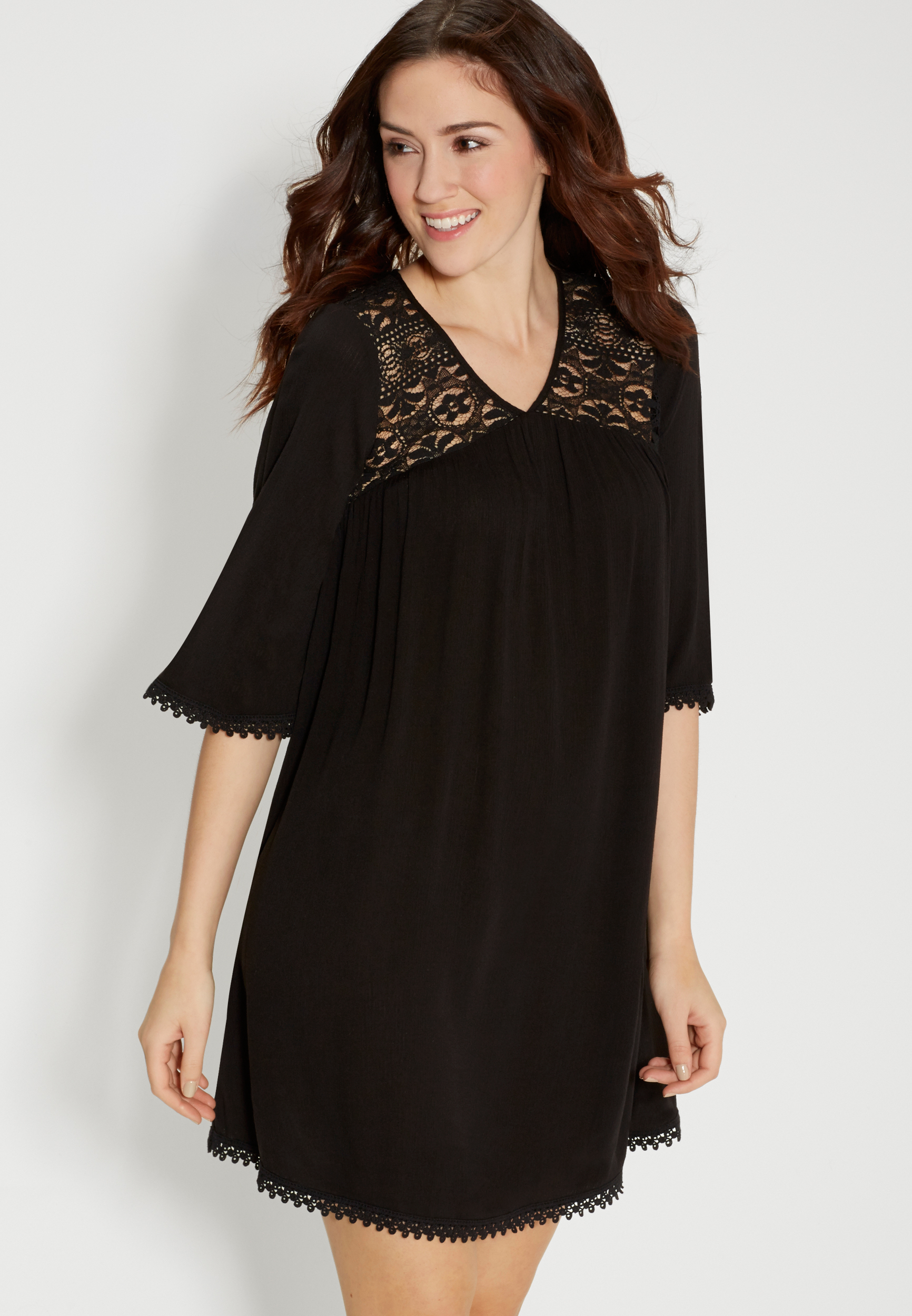 peasant dress with lace | maurices
