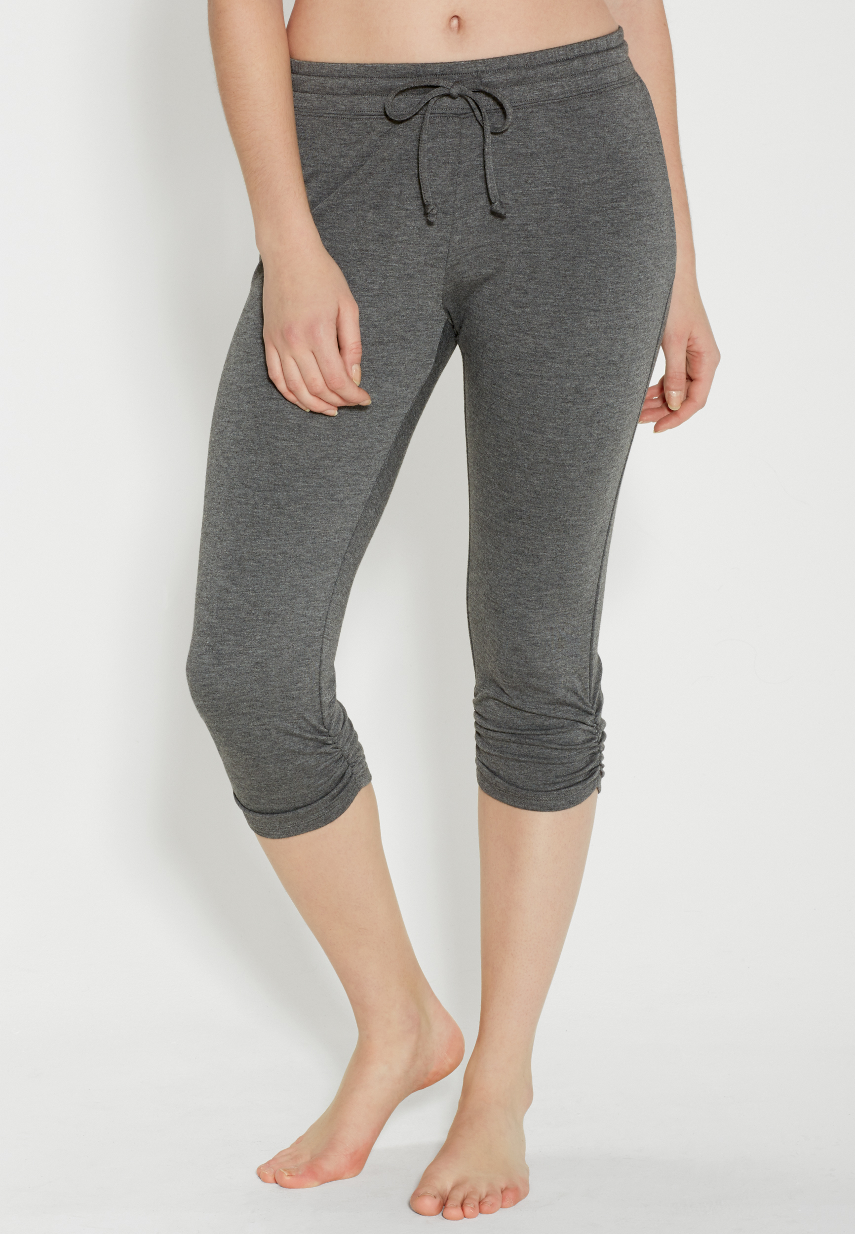 Acid Washed French Terry Cropped Bubble Pants main image 1