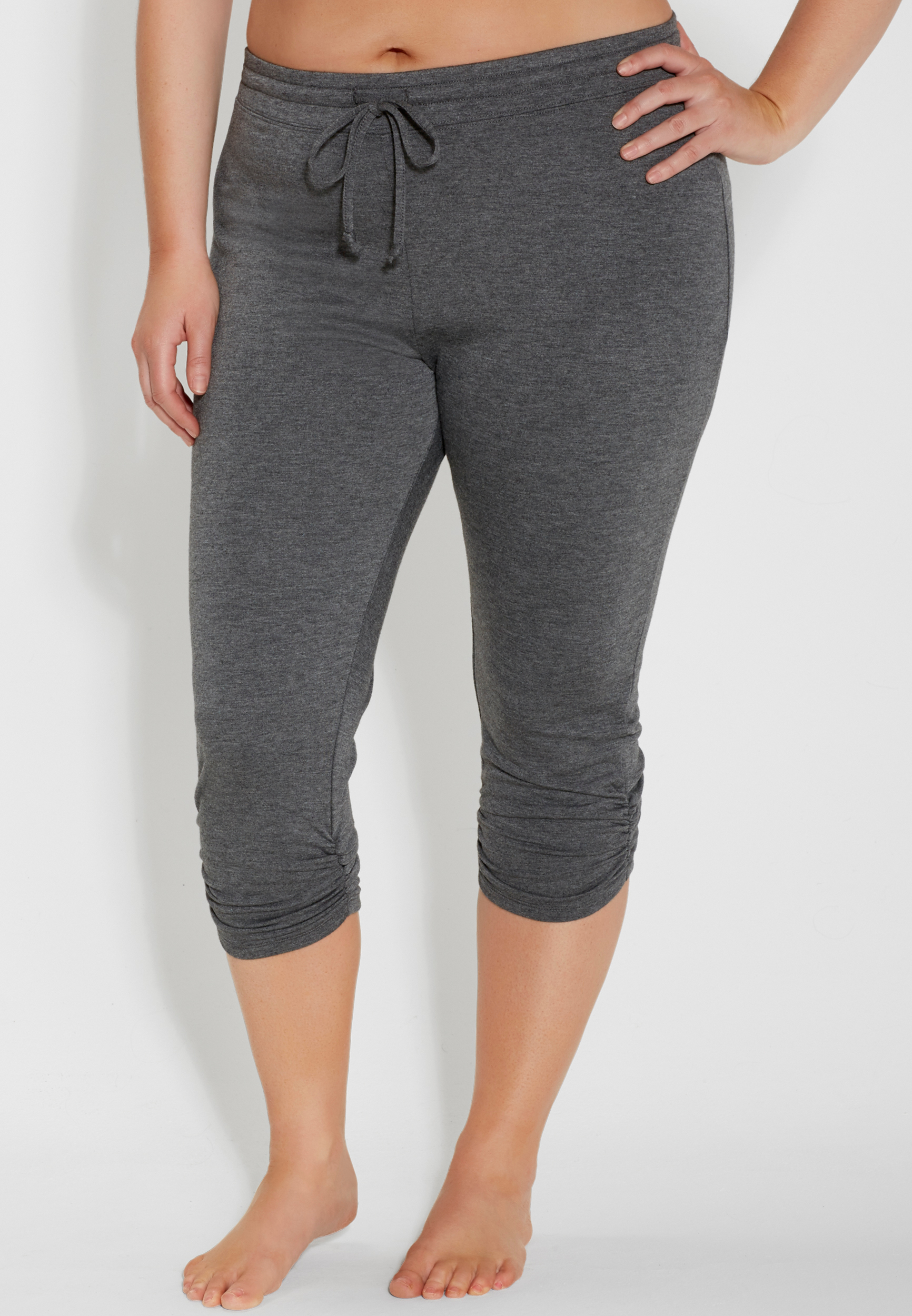 plus size french terry cropped sweatpants with cinching | maurices
