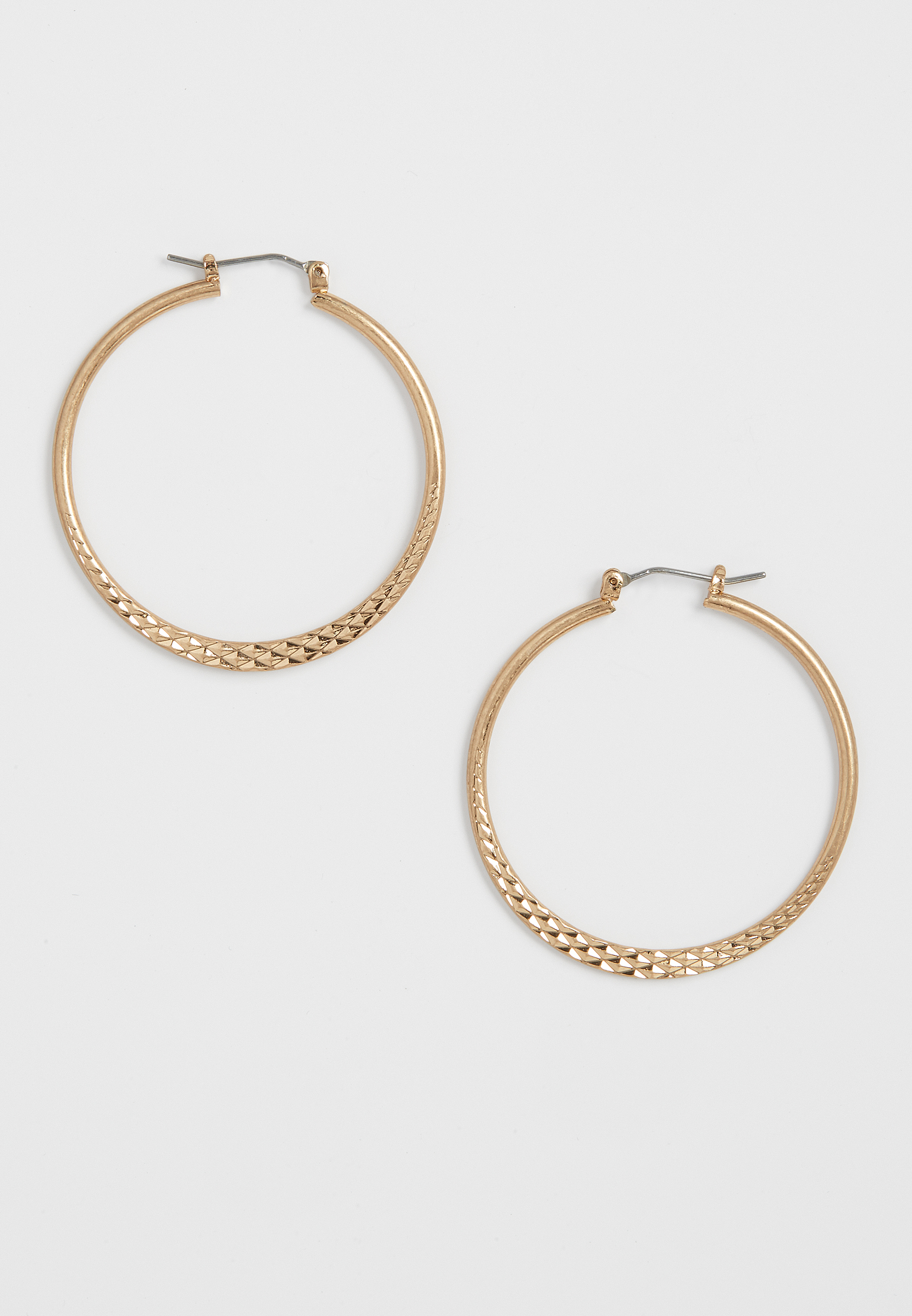 goldtone crimped hoop earrings | maurices