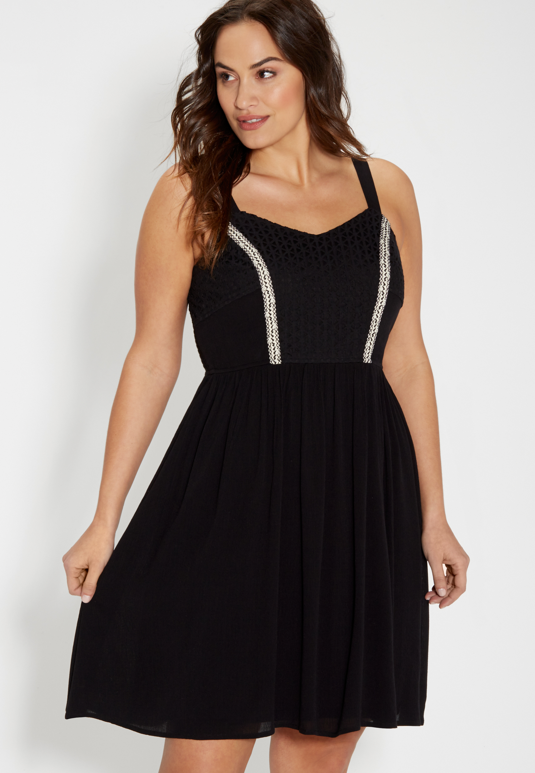 plus size lace and embroidery dress | maurices