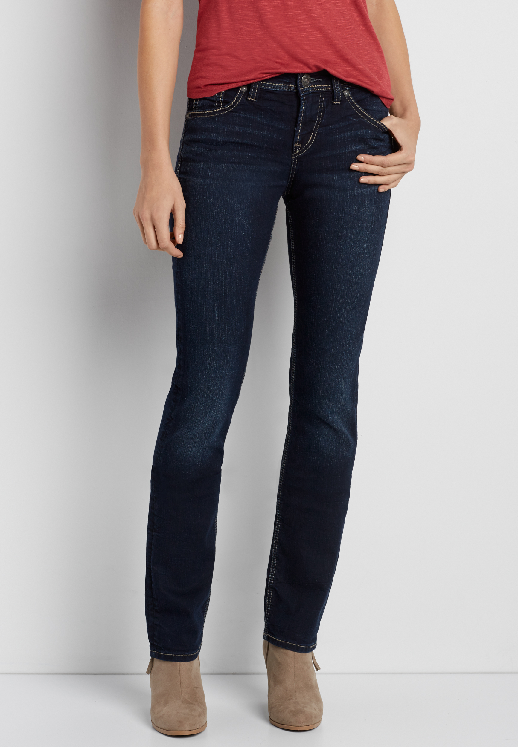 Silver Jeans Co.® Suki high rise straight leg jeans | maurices