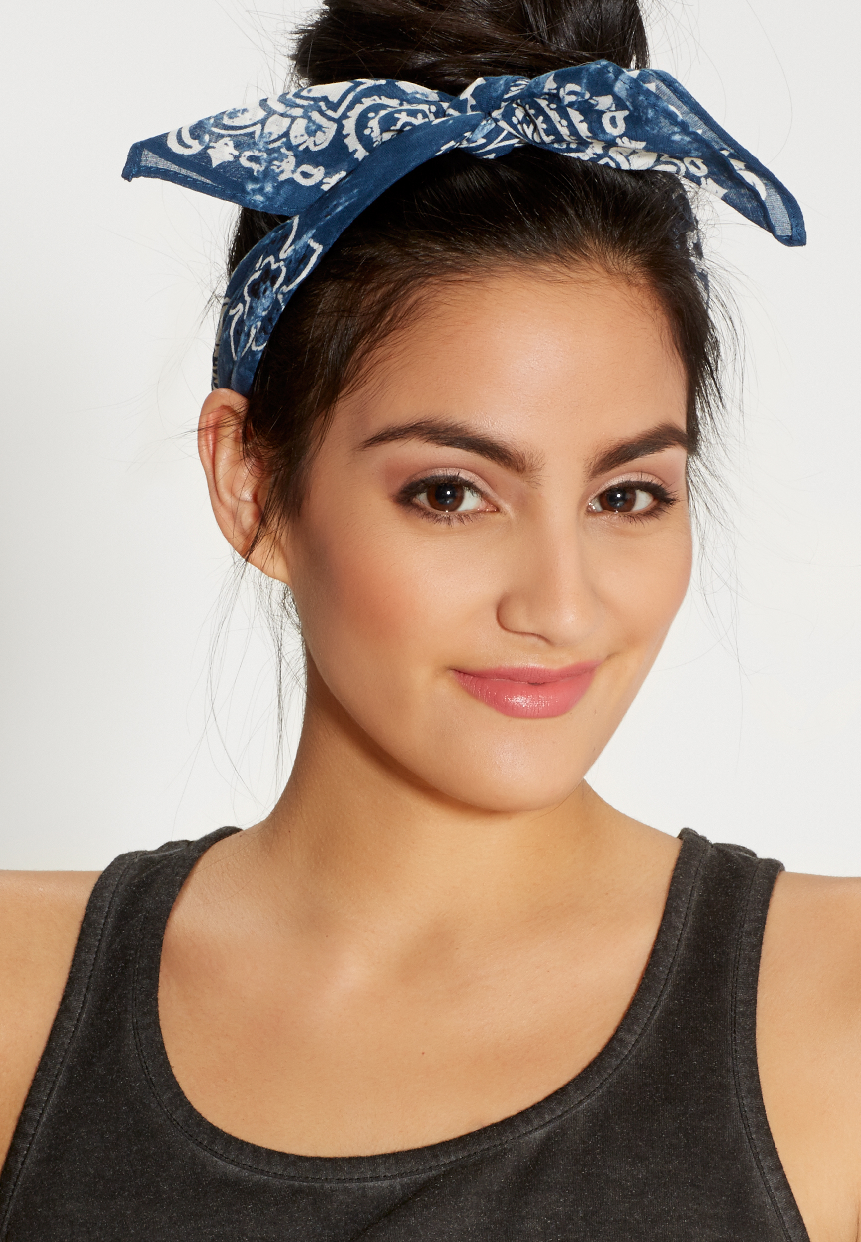 bandana in denim blue floral and paisley print maurices