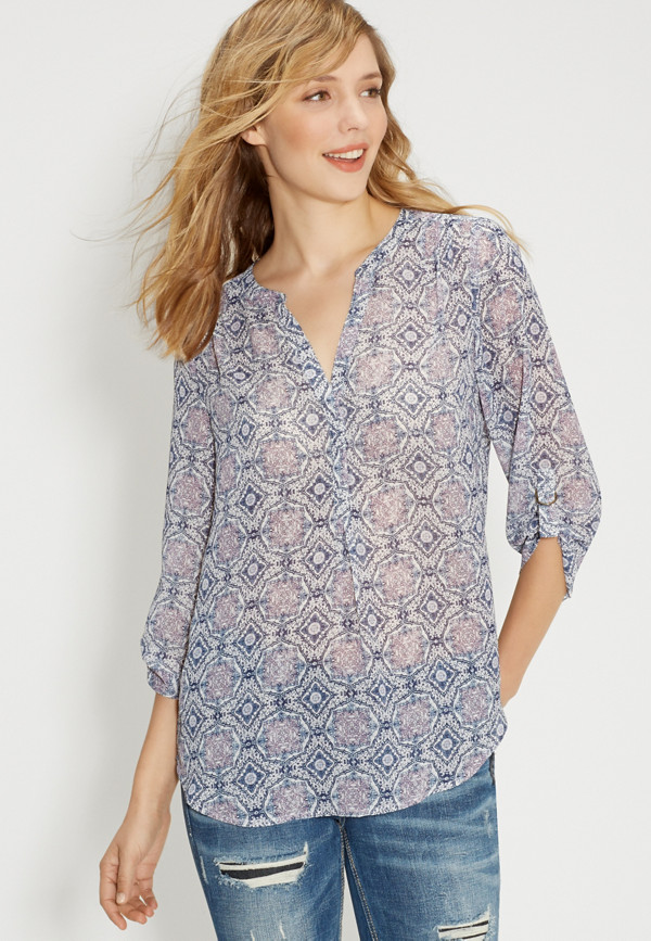 the perfect blouse in medallion print | maurices