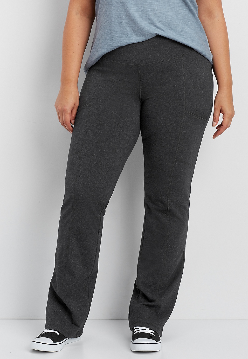 plus size bootcut yoga pant with side pockets