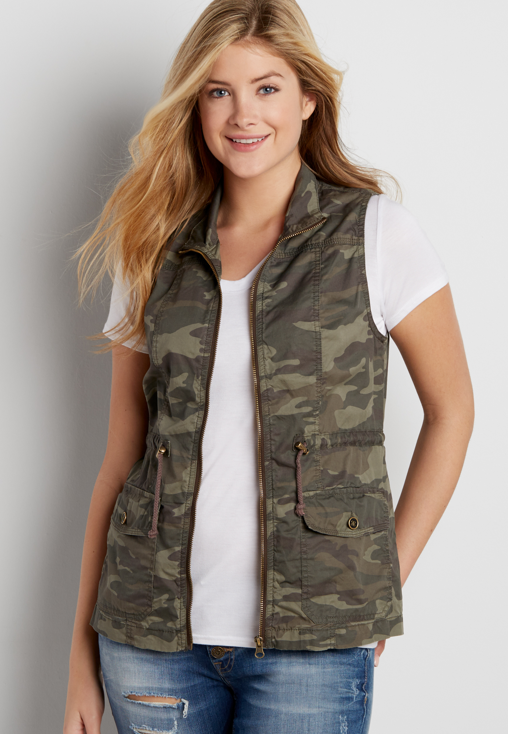 camo anorak vest | maurices