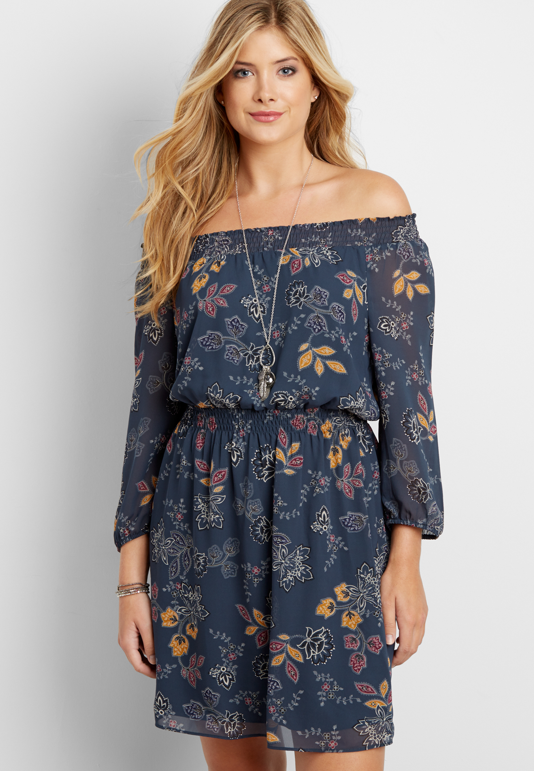 Empire Chiffon Off the shoulder Long Dresses Vintage Mauve Plus Size