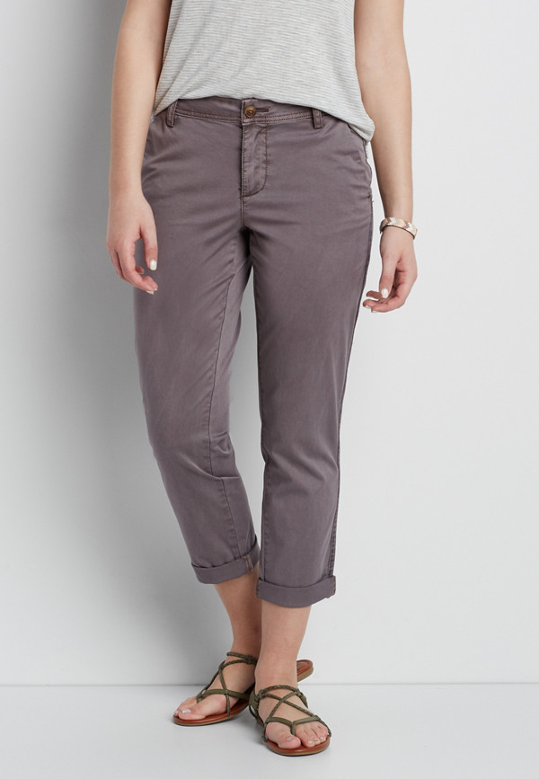 slouchy chino crop pant | maurices