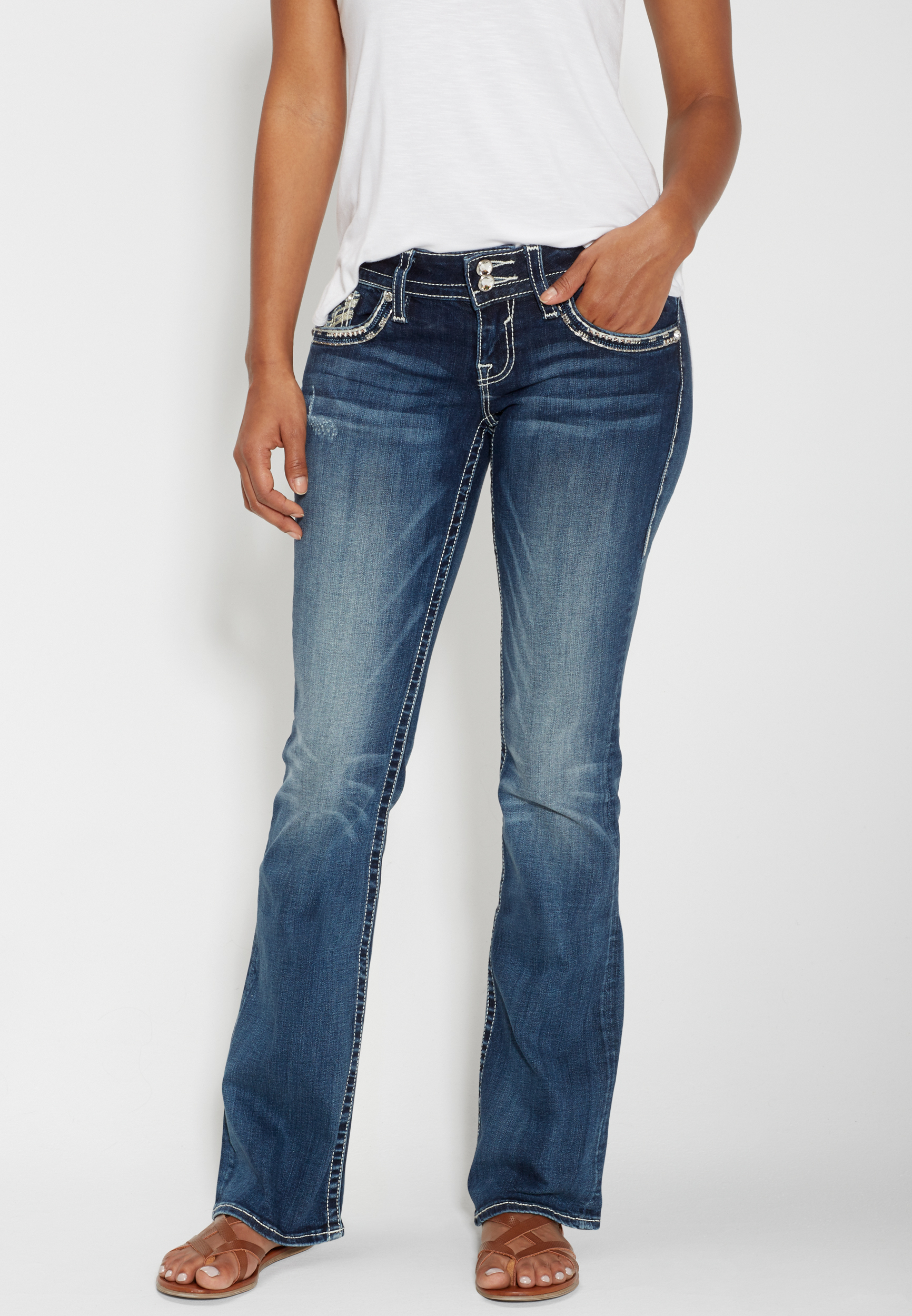 Vigoss® bootcut jeans with metallic stitching | maurices