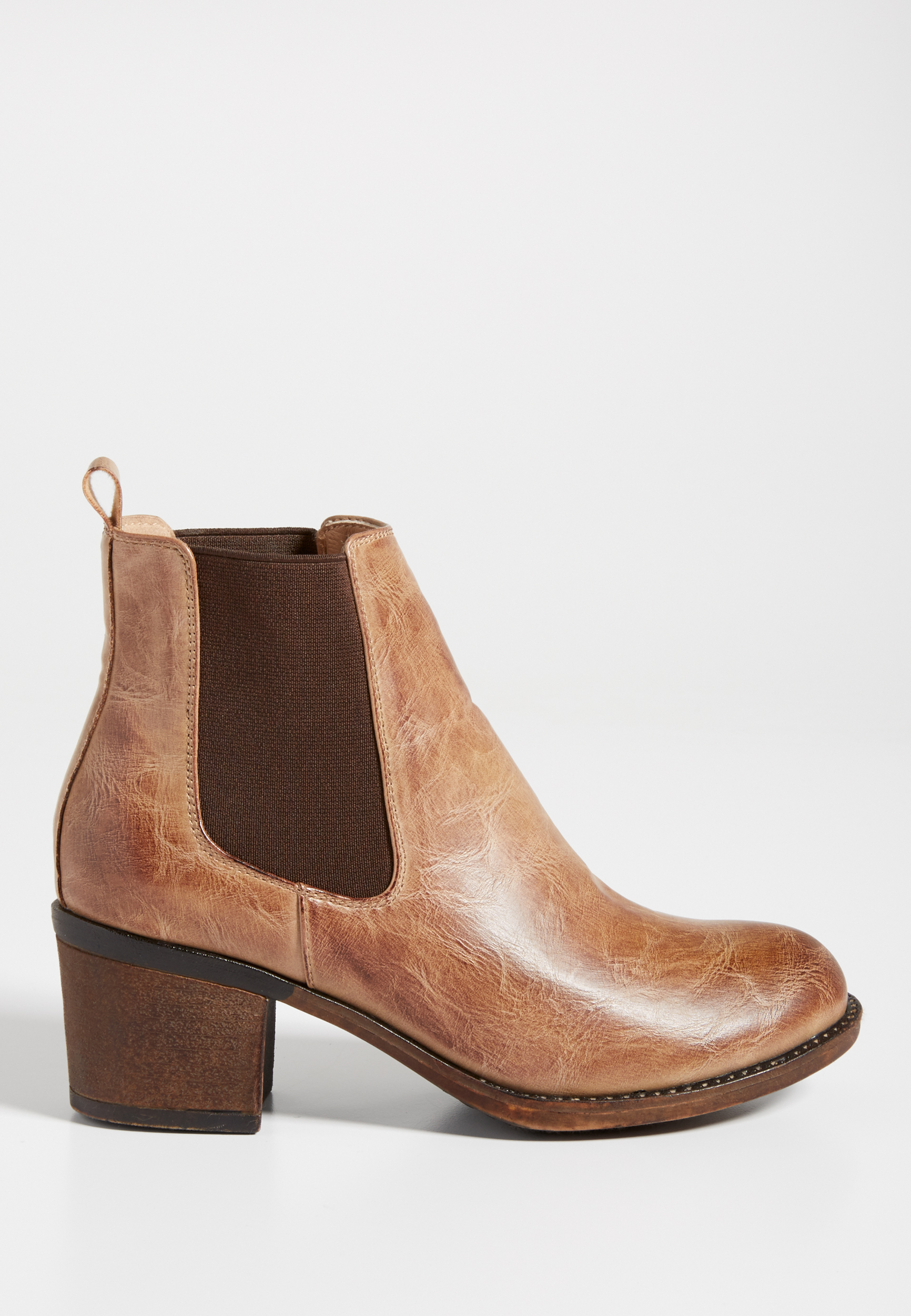 leather distressed booties
