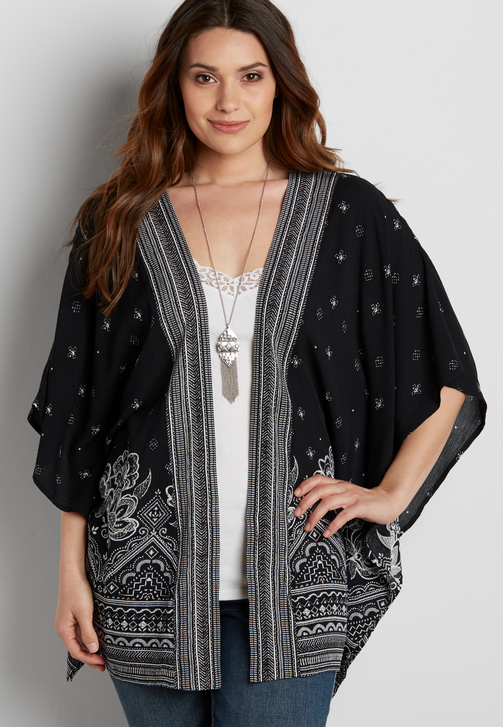 patterned kimono | maurices
