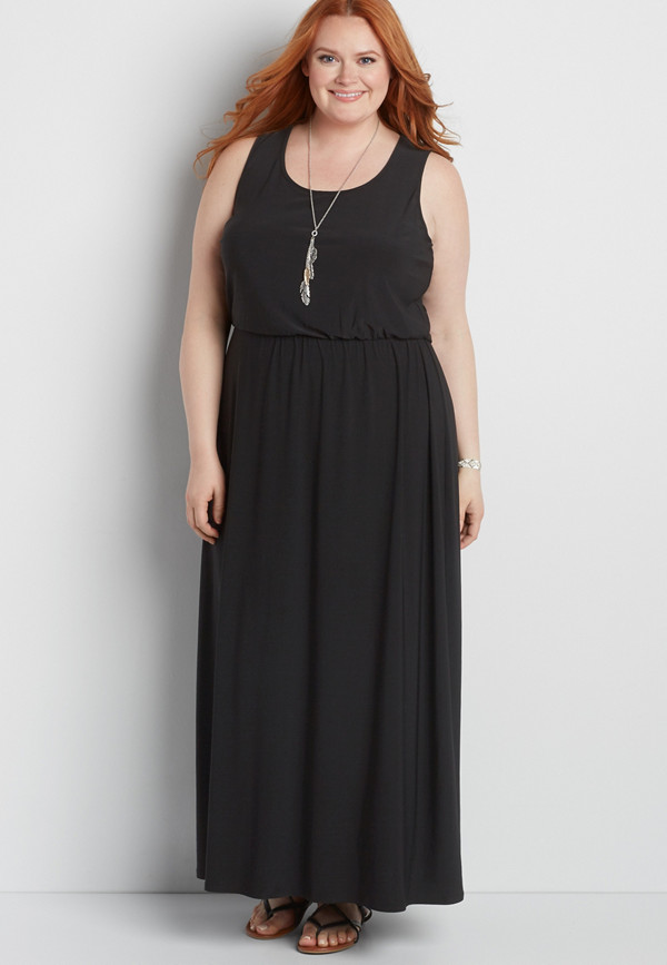 plus size maxi dress with crocheted back | maurices