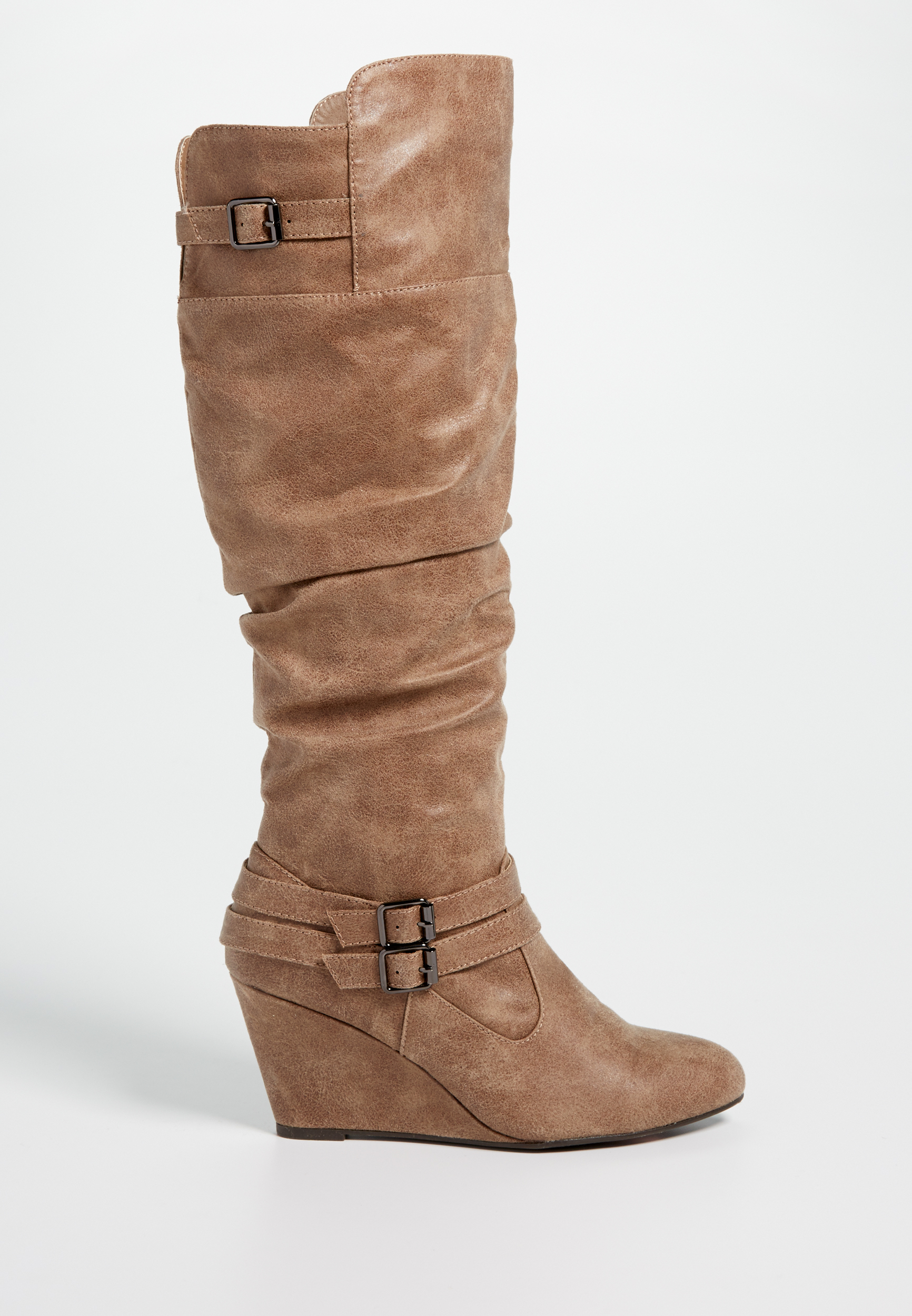 Shari wedge boot with buckles | maurices