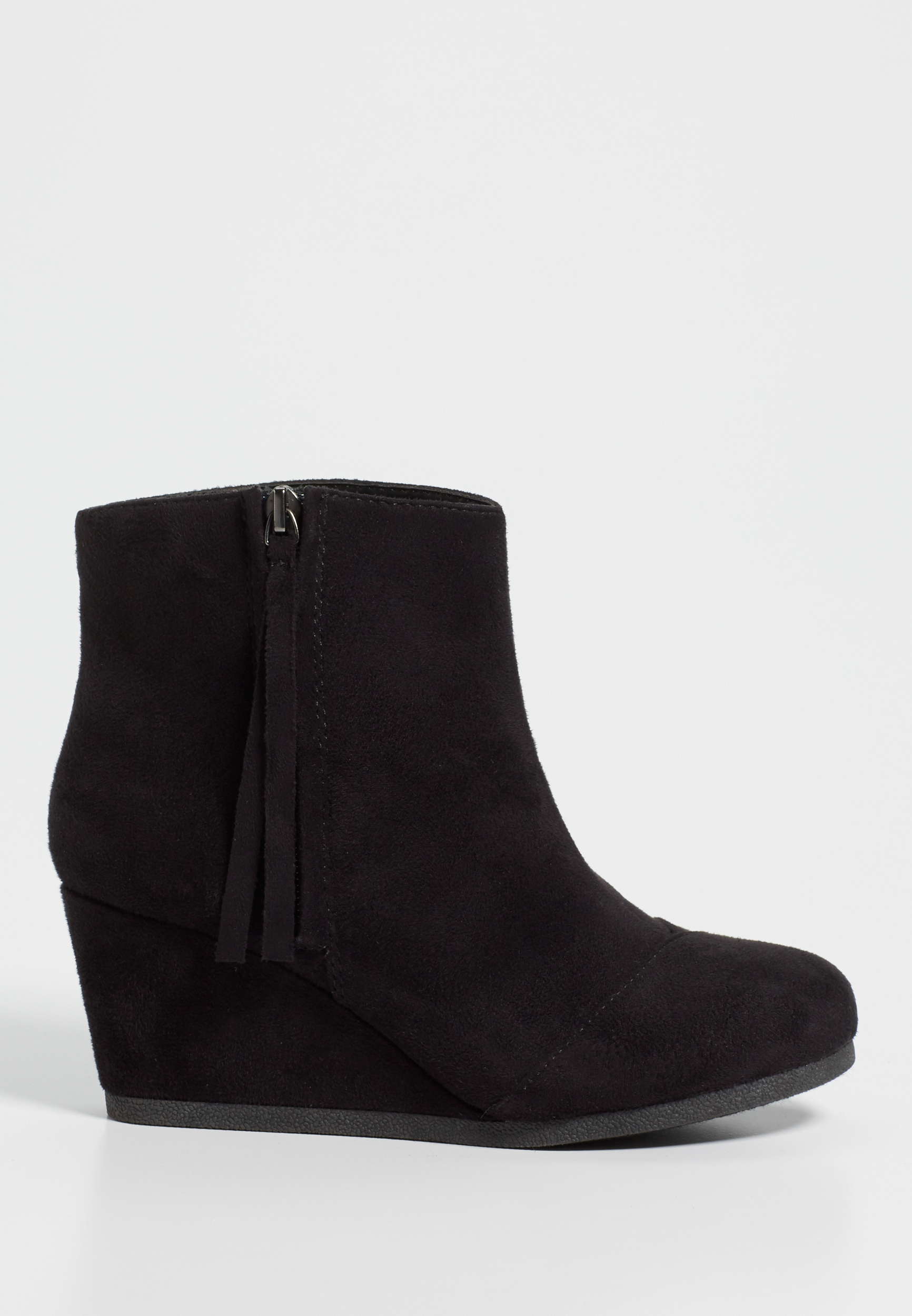 Faux Suede Wedge Booties