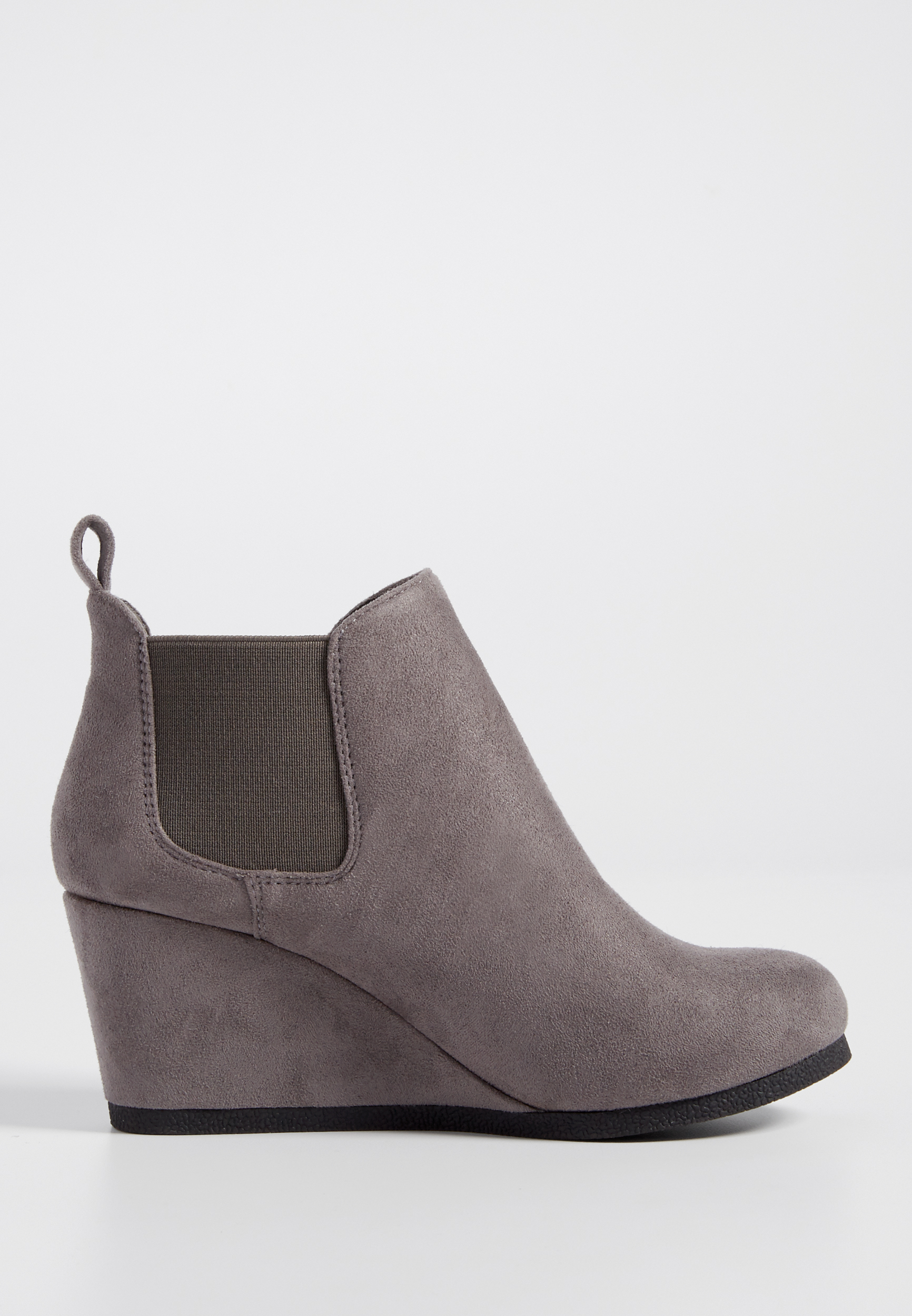 Taylor faux suede wedge with gore | maurices