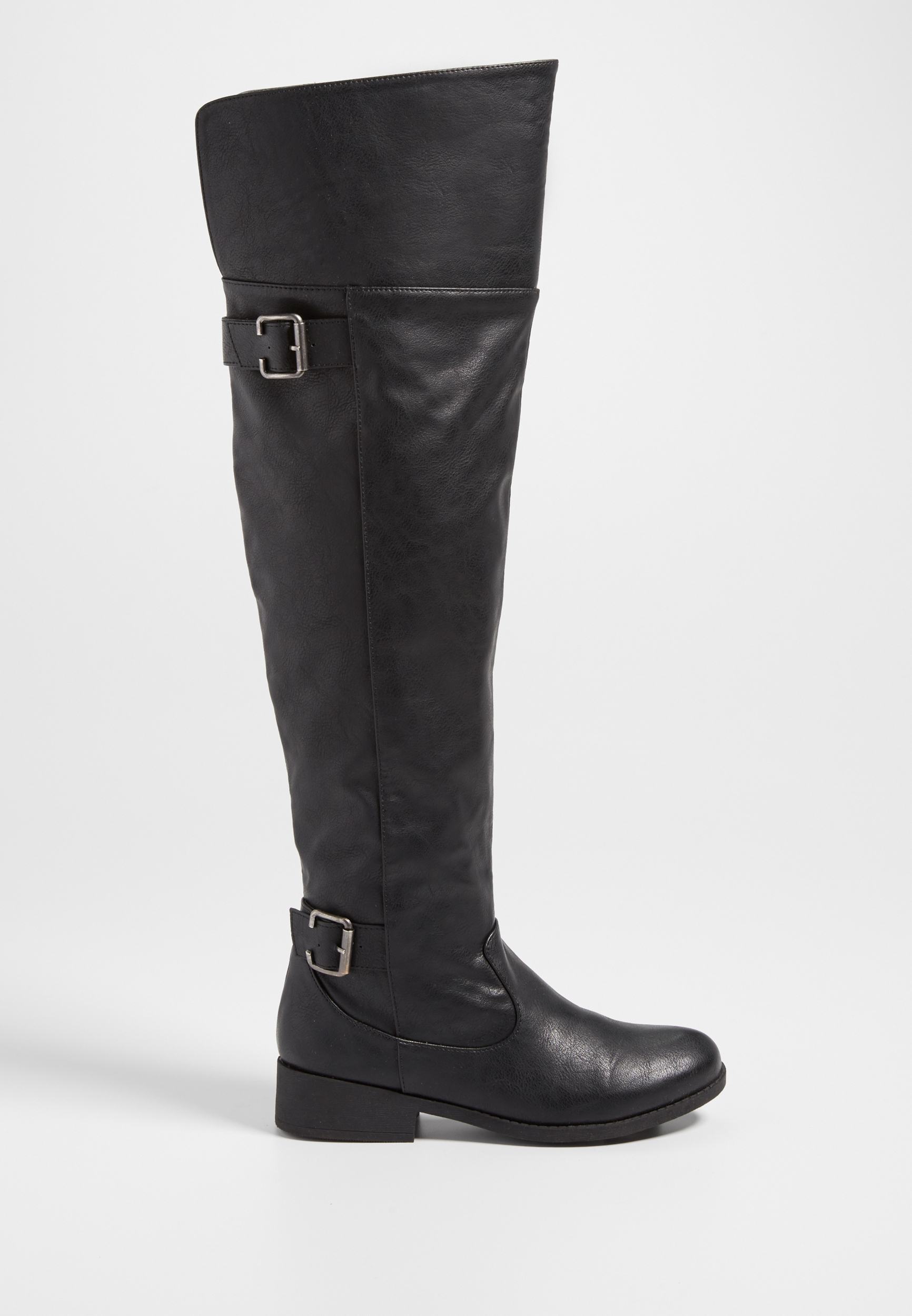 Saige over the knee faux leather boot in black | maurices