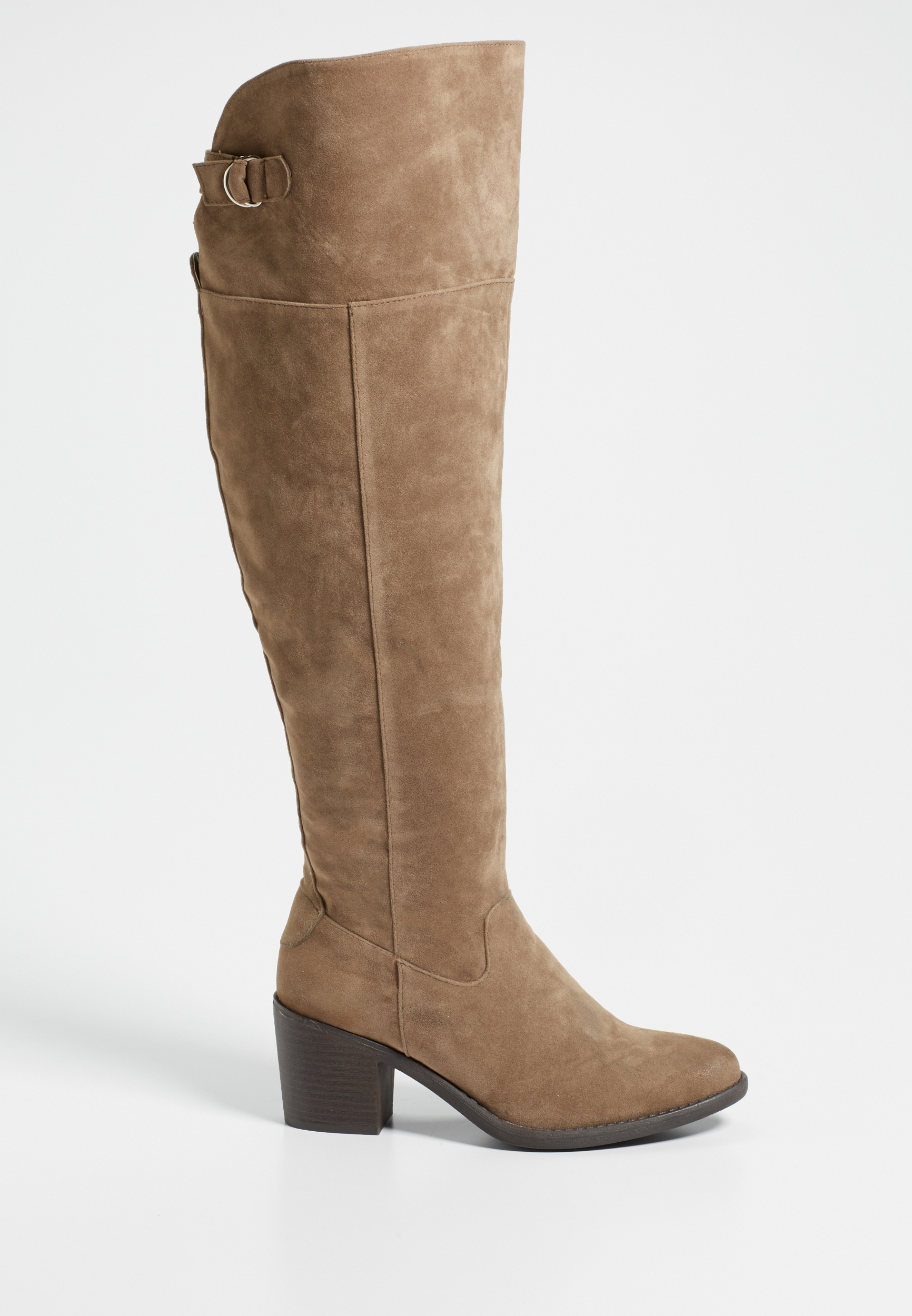 Sabrina wide calf faux suede over the knee boot in taupe | maurices