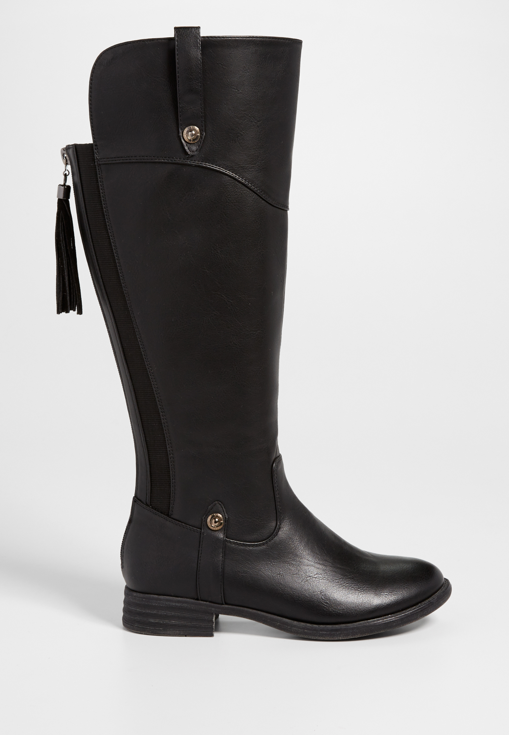 Sierra boot with gore and tassel in black | maurices