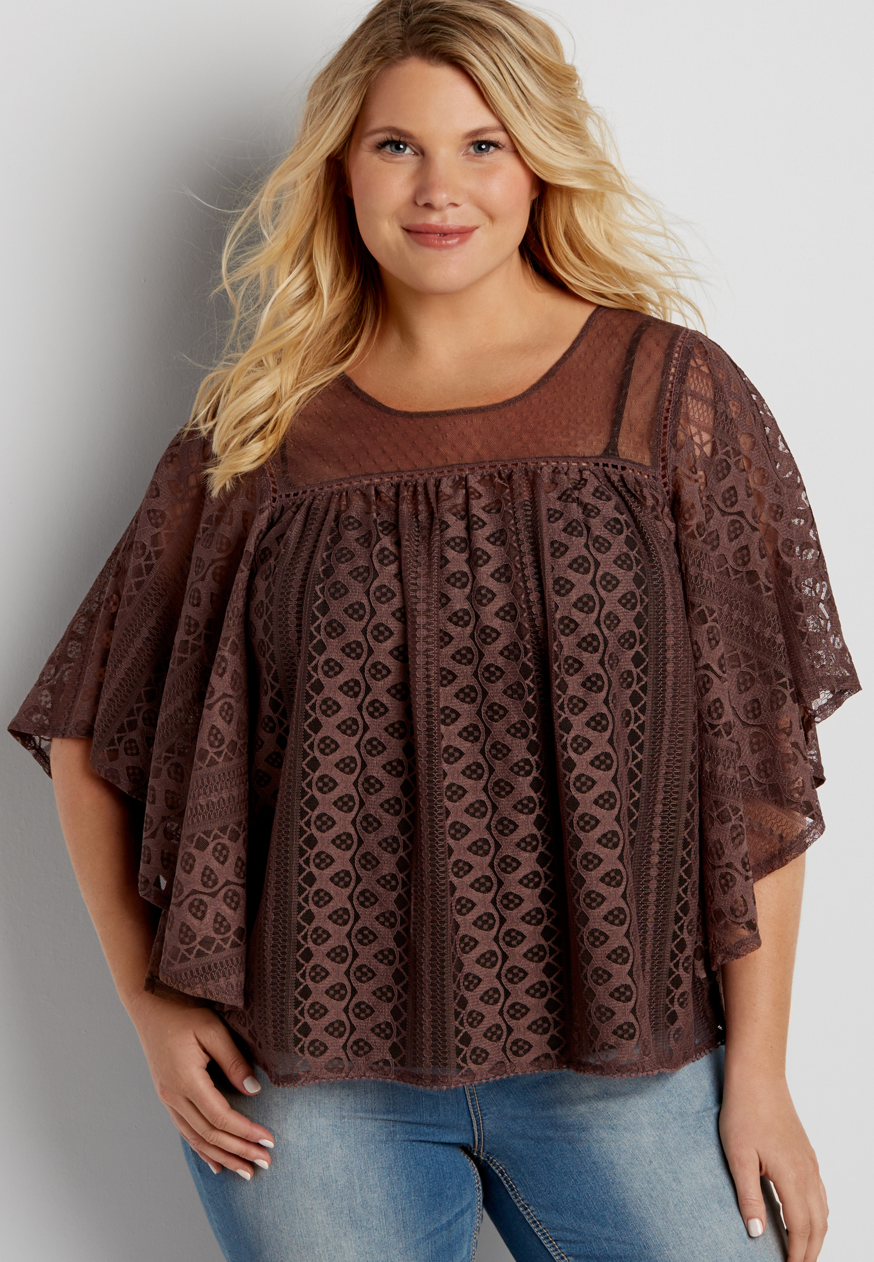 plus size lace poncho top | maurices