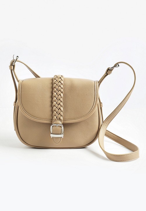 Faux Leather Braided Crossbody Bag image
