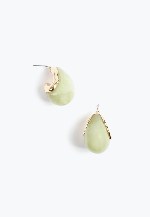 Marble Green Resin Drop Earrings image