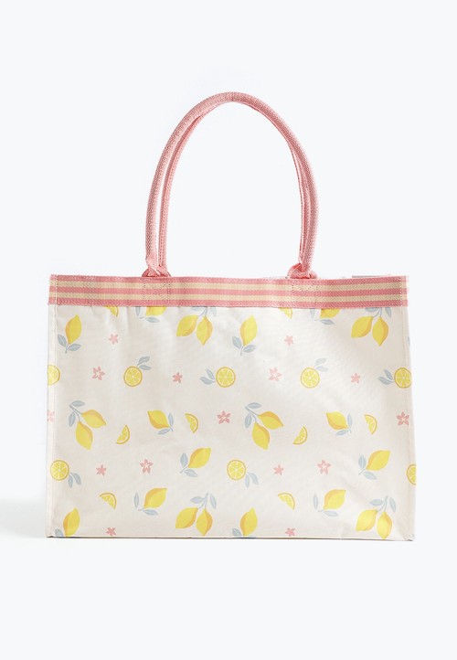 Lemon Print Carryall Tote Bag image