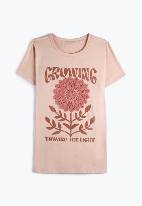 Crochet Floral Classic Fit Graphic Tee image