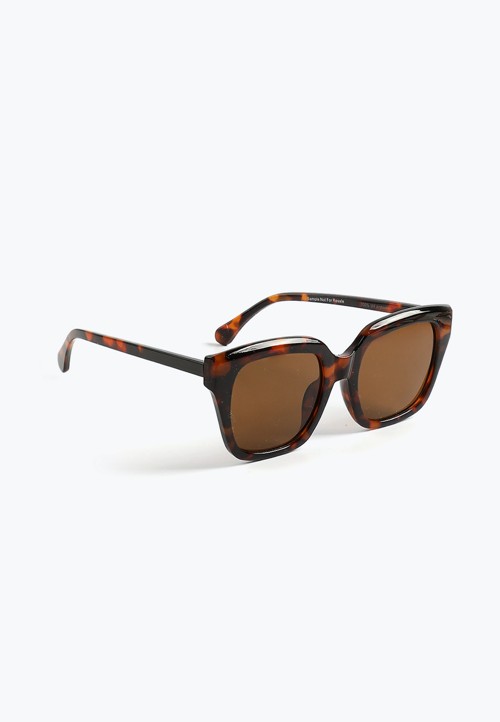 Tortoise Plastic Square Sunglasses image