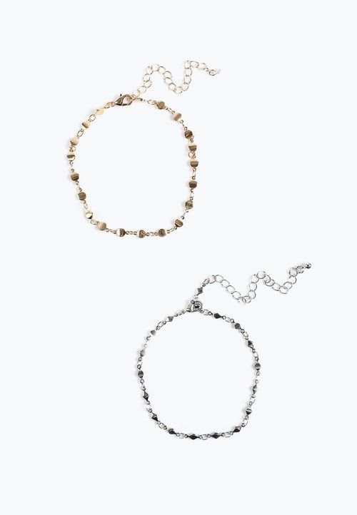Mixed Metal Disc Anklet Set image