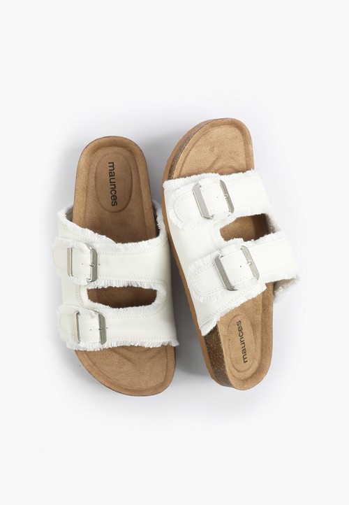 SuperCush Chloe Frayed Two Band Footbed Sandal image