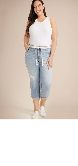 Plus Size Straight Leg Jeans For Women