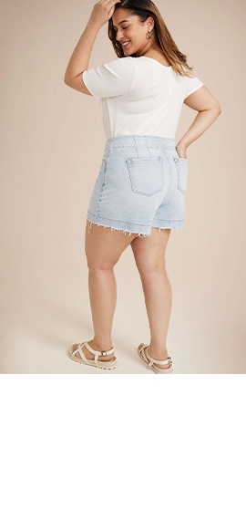 Women's Plus Size Jean Shorts, Shop Denim Shorts